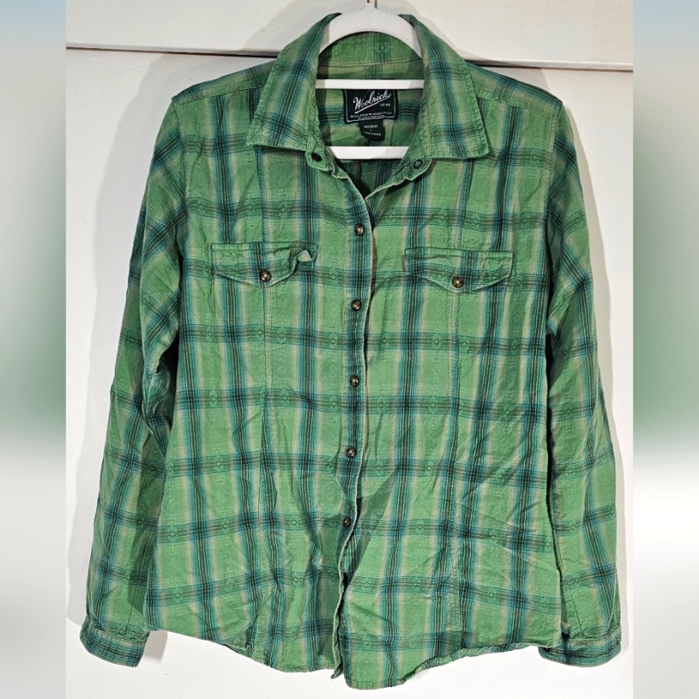Woolrich snap down plaid shirt